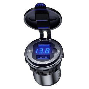 Моторозетка USB + Voltmeter 18Вт (врезная) EU ERCLMUSL4S фото