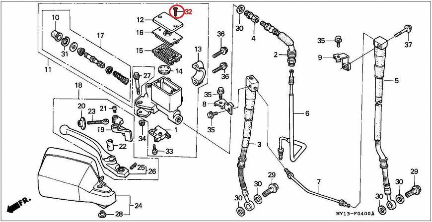 Болти гальмівного бачку Honda 4Х12 (Tuning) 7202888910White фото