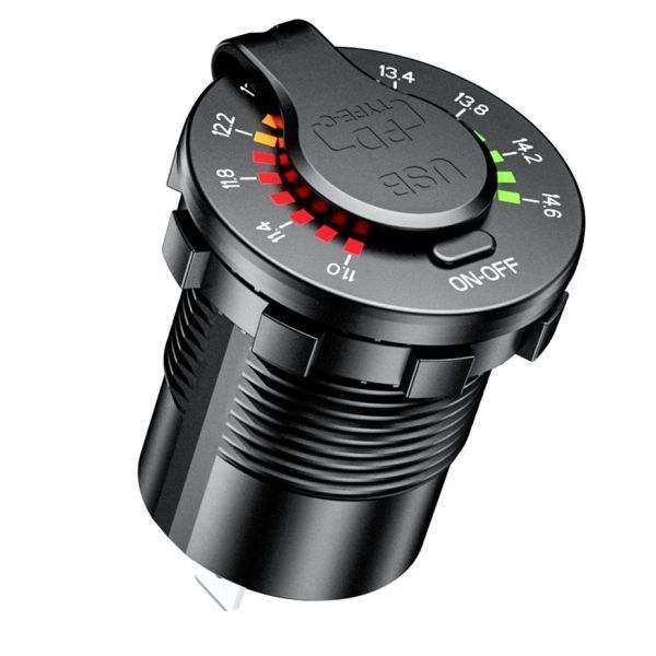 Моторозетка Type-C + USB + Voltmeter 20Вт (врезная) EU 515739018 фото