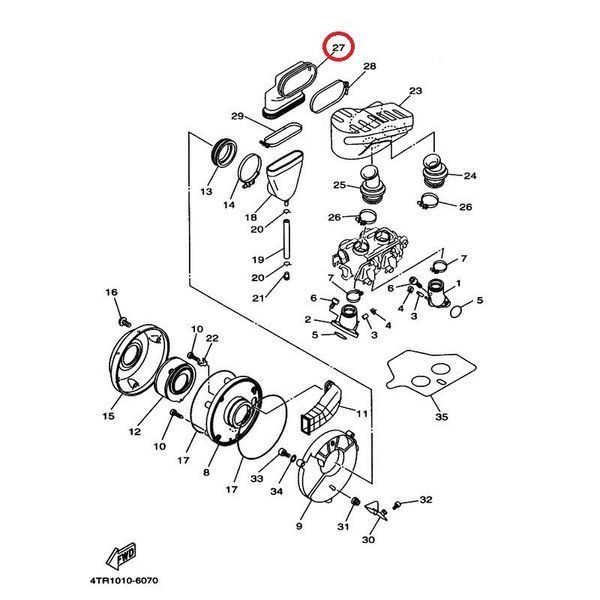 Патрубок повітряного фільтра Yamaha XVS400 DragStar OEM 4TR-1440F-00-00 3304442940 фото