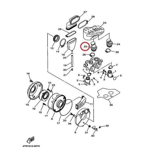 Патрубок воздушного фильтра Yamaha XVS400 OEM 4TR144540000 3304442941 фото