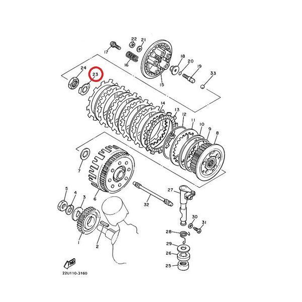 Шайба контровочная сцепления Yamaha XVS400 | XV535 OEM 902-15222-44-00 1360987781 фото