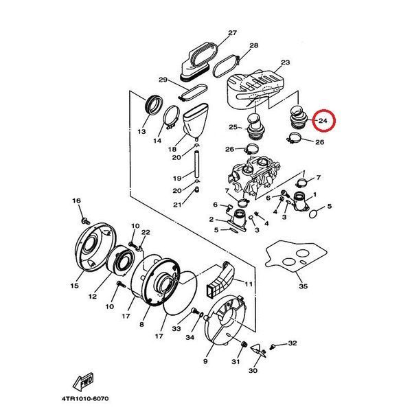 Патрубок повітряного фільтра Yamaha XVS400/650 OEM 4TR144530000 33044429412 фото