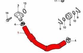 Патрубок шланг охлаждения радиатора HONDA VT400/600| XL650V| XRV750 OEM 5941626791 фото