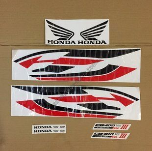 Наклейки HONDA CB400 Vtec (комплект) Черный - красный 734788269 фото
